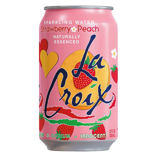La Croix Strawberry Peach Flavored Sparkling Water - 12 pack, 12